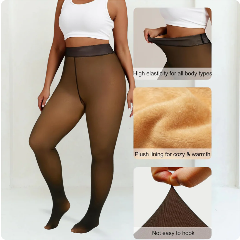 Heatylegs - Collant doublé polaire effet translucide